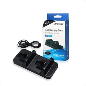 Cargador para Controles TP4-002 de PS4 - Dobe PS4 Dual Charging Dock Compact Station Black for PS4/PS4 Slim/ PS4 Pro Controller
