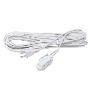 Cable Extensión Eléctrica Troen de 12 pies color blanca