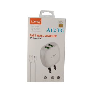 Cargador Rápido LDNIO A12 TC de 3A 15w Tipo C Dual USB