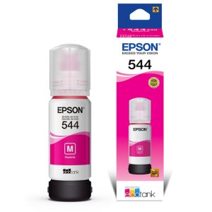 Tinta Refill de Epson T544 T544320-AL - Para impresora EcoTank L5190,L1110,L1250,L1210,L3250,L3210,L3150,L3110,L3260,L3560,L5290,L5590, aproximadamente 7,300 páginas, color magenta.