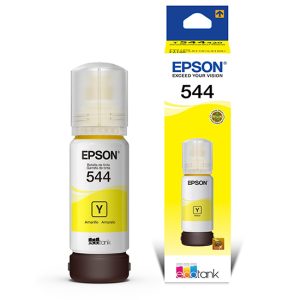 Tinta Refill de Epson T544 T544420-AL - Para impresora EcoTank L5190,L5290,L5590,L3560,L3250,L3150,L3110,L3210,L1210,L1110,L3260,L1250, aproximadamente 7,300 páginas, color amarillo.