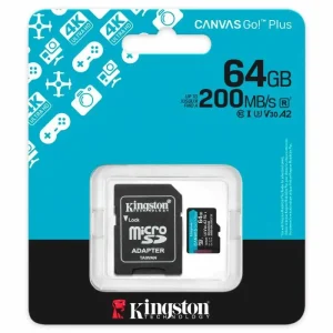 Memoria micro SD de 64GB Canvas Go Plus microSDXC 200MB/s clase 10 Kingston