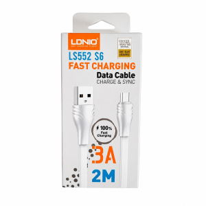 Cable de Data y Carga Rápida para V8 LDNIO 3A de 2 Metros LS552 S6