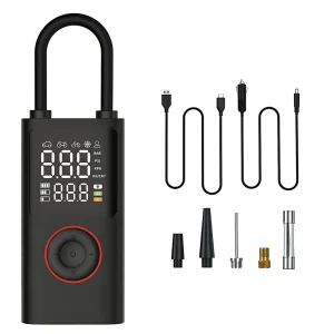 Compresor de aire portátil LS-204 150psi - Inflador digital de neumáticos de autos con manómetro, luz LED de emergencia, batería recargable de inflado rápido 4x, pantalla digital - para autos, motocicletas, bicicletas, pelotas, regalo ideal de Navidad y Acción de Gracias para amigos